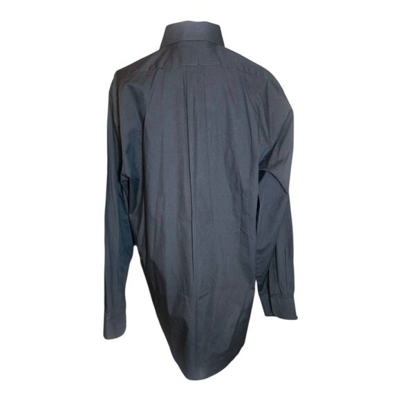 Van Heusen Mens Size 16 32/33 Black Poplin Dress Shirt - Picture 4 of 6